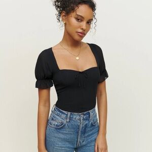 Reformation Delevan top black size 8